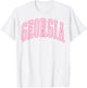 Georgia Vintage Preppy Varsity Pink Sports T-Shirt - T-Shirt | White