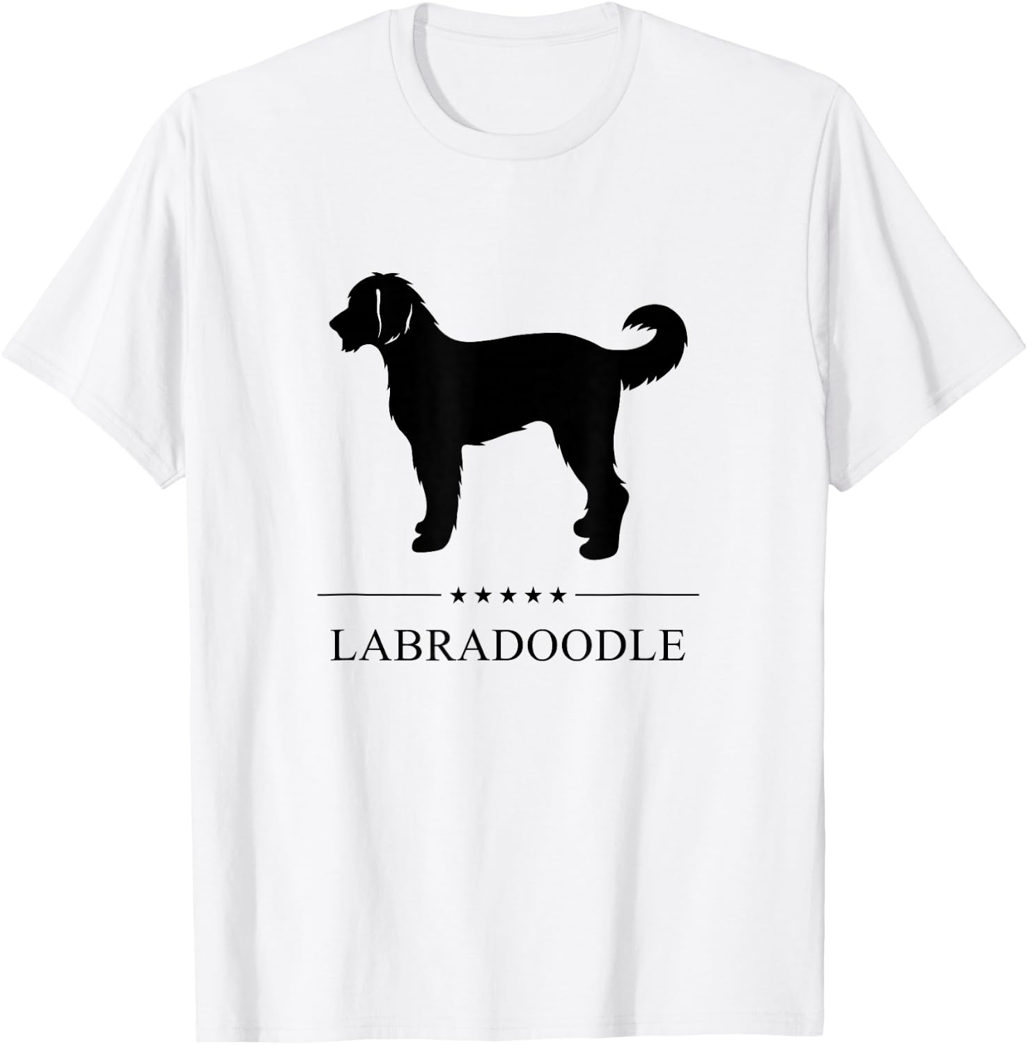 Labradoodle Black Silhouette T-Shirt - T-Shirt | White