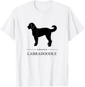 Labradoodle Black Silhouette T-Shirt - T-Shirt | White