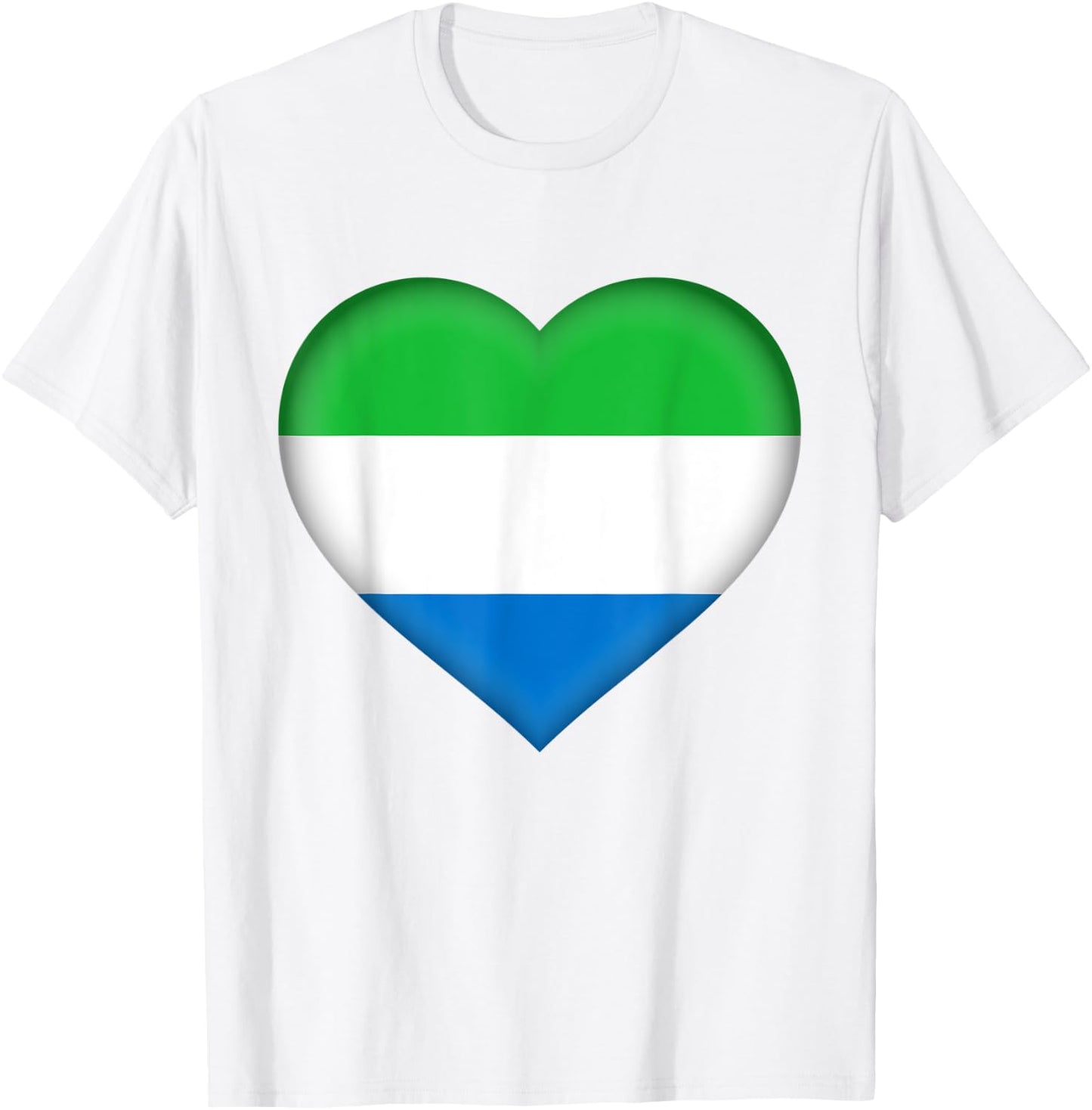 I Love Sierra Leone Shirt | Sierra Leonean Flag Heart Outfit T-Shirt - T-Shirt | White