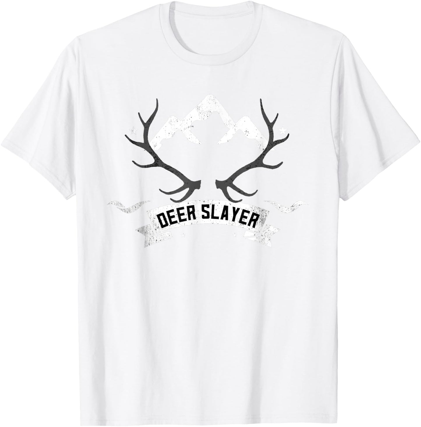 Deer Slayer Antler Avid Hunter T-Shirt - T-Shirt | White