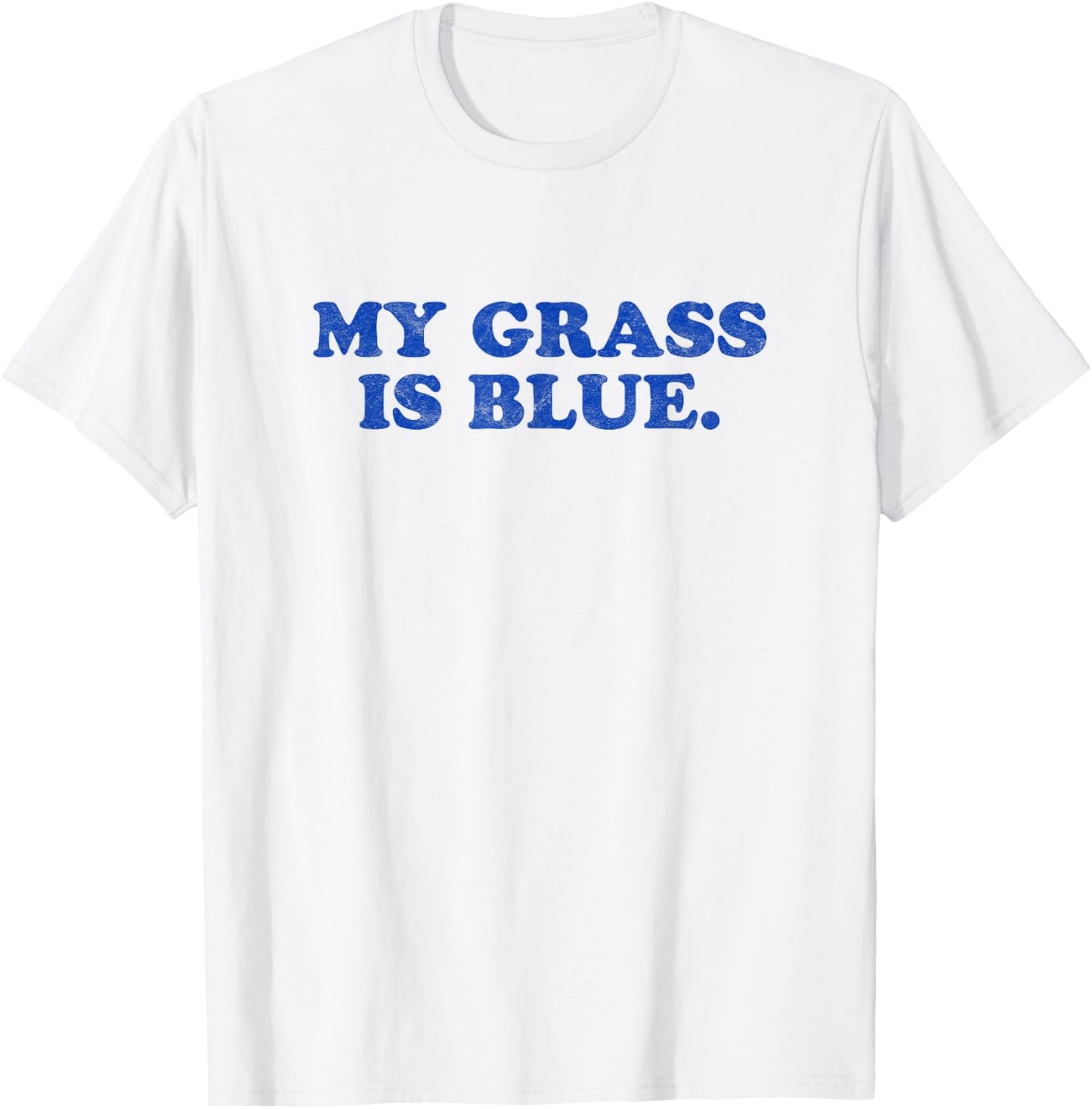 My Grass Is Blue - Bluegrass Fan Retro Typography T-Shirt - T-Shirt | White