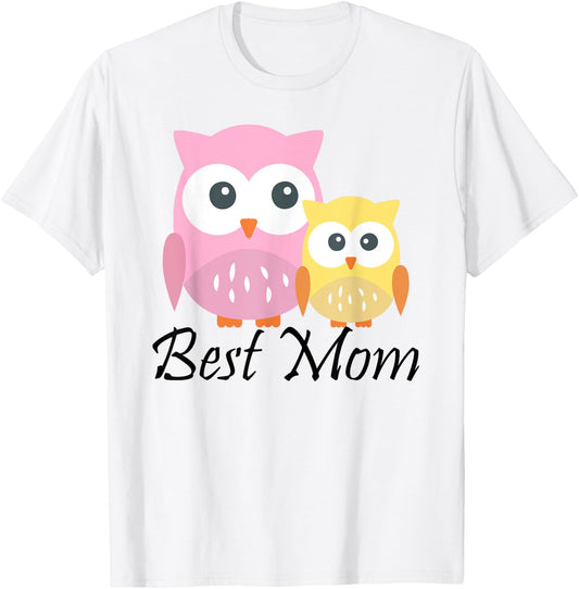 Best Mom Cute Owl Edition Mothers Day T-Shirt - T-Shirt | White