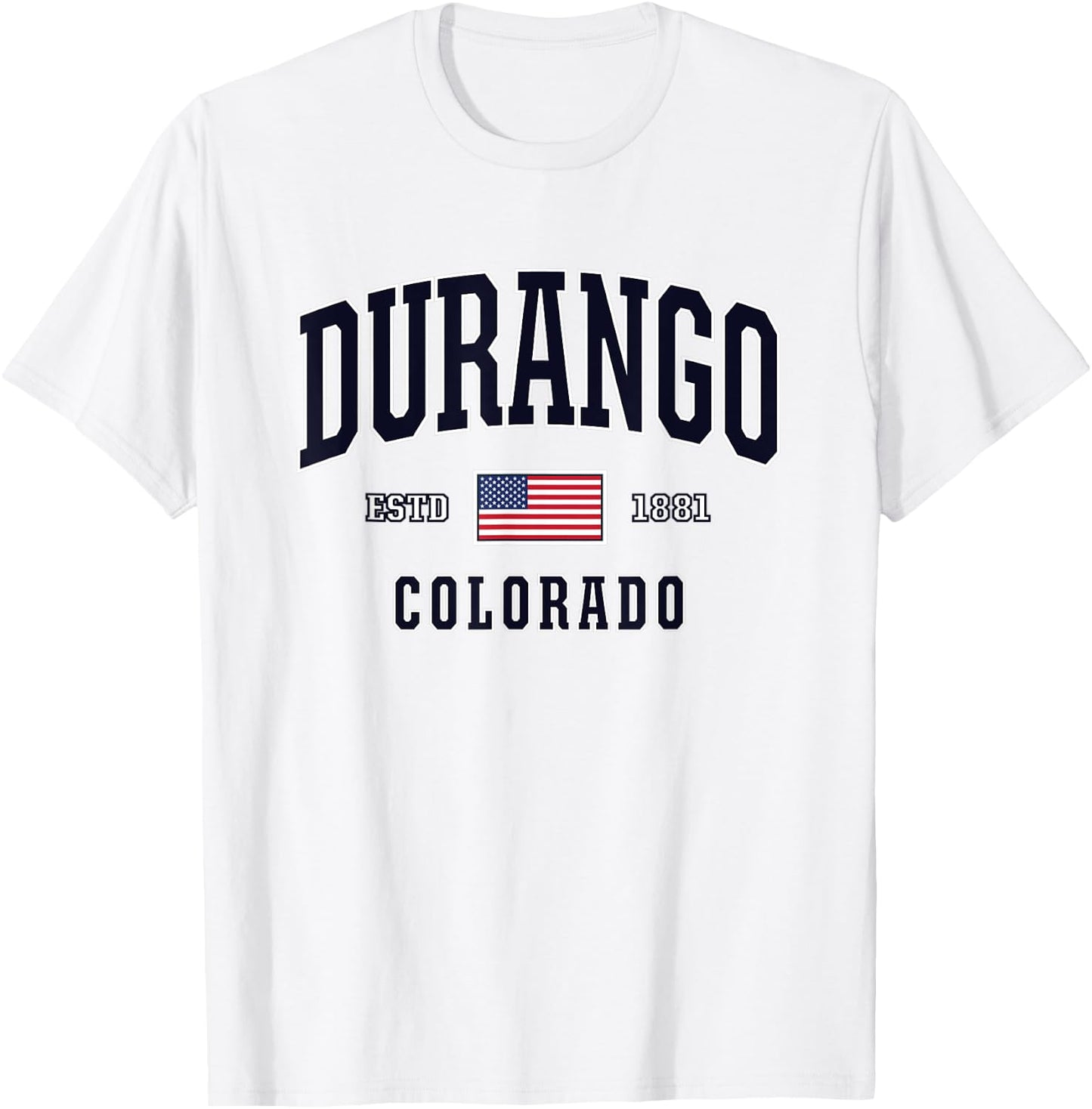 USA FLAG Stars & Stripes Durango Colorado T-Shirt - T-Shirt | White