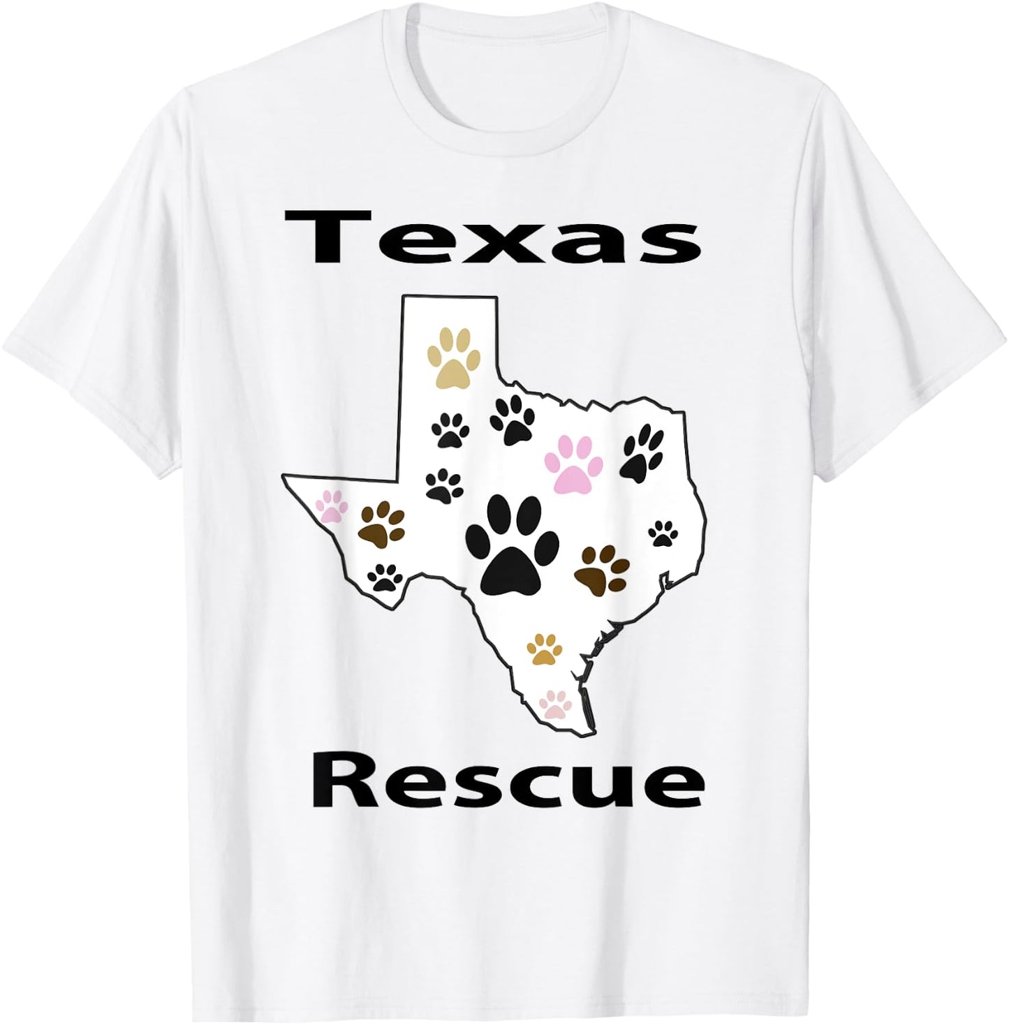 Texas Pet Paws Rescue Shirt TX Paw Footprint Gift T-Shirt - T-Shirt | White