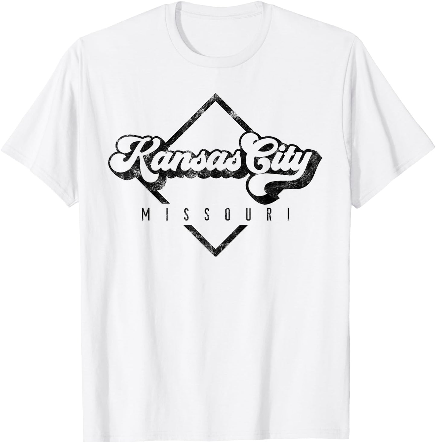 Vintage Kansas City Missouri Distressed Retro 70s 80s T-Shirt - T-Shirt | White