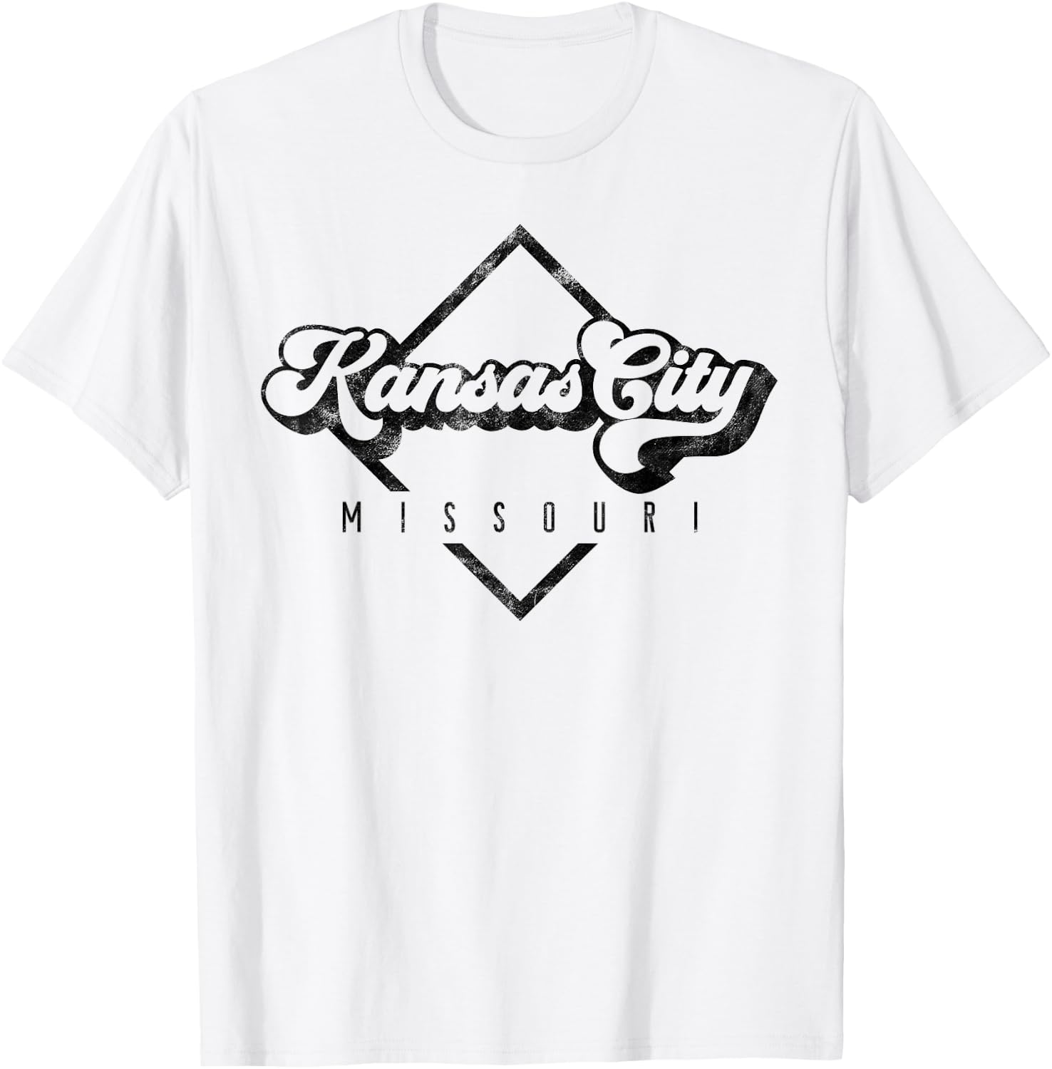 Vintage Kansas City Missouri Distressed Retro 70s 80s T-Shirt - T-Shirt | White