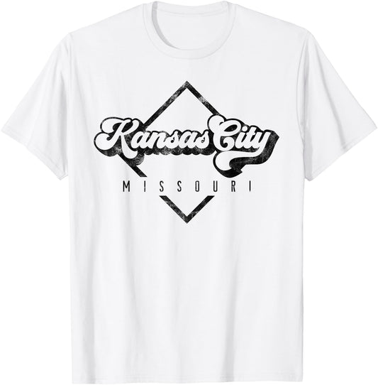 Vintage Kansas City Missouri Distressed Retro 70s 80s T-Shirt - T-Shirt | White