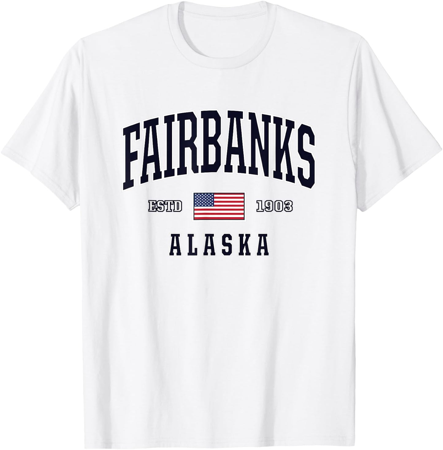 USA FLAG Stars & Stripes Fairbanks Alaska Women Kids Men T-Shirt - T-Shirt | White