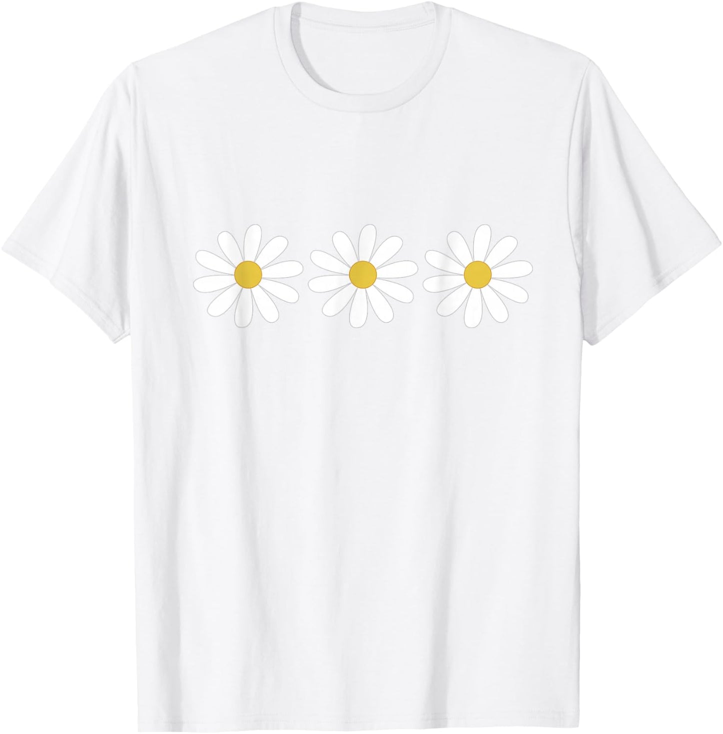 3 Simple but Pretty Daisy Flower T-Shirt - T-Shirt | White