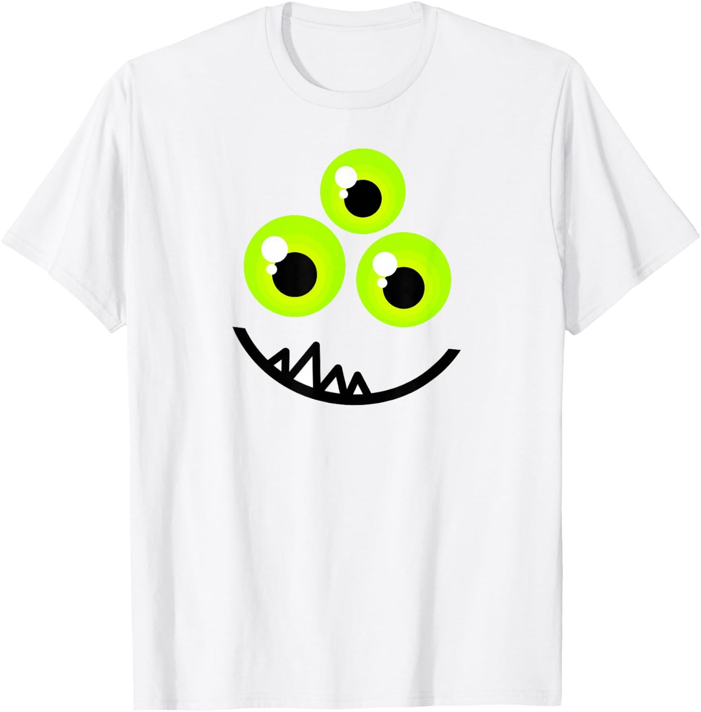 Cute One Eyed Monster Face Green Eyes Halloween Costume T-Shirt - T-Shirt | White