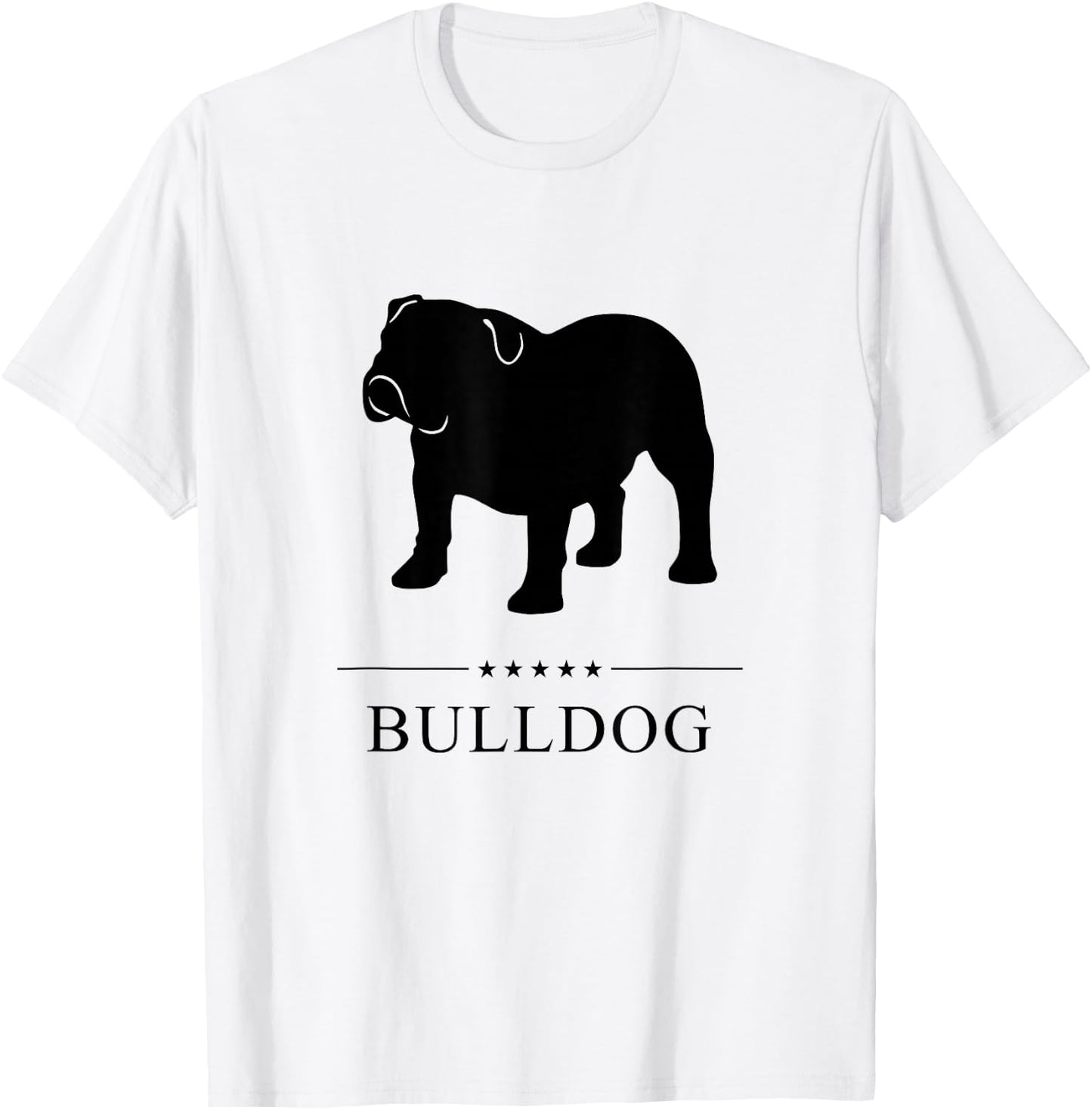 Bulldog Black Silhouette Women Girls Kids T-Shirt - T-Shirt | White