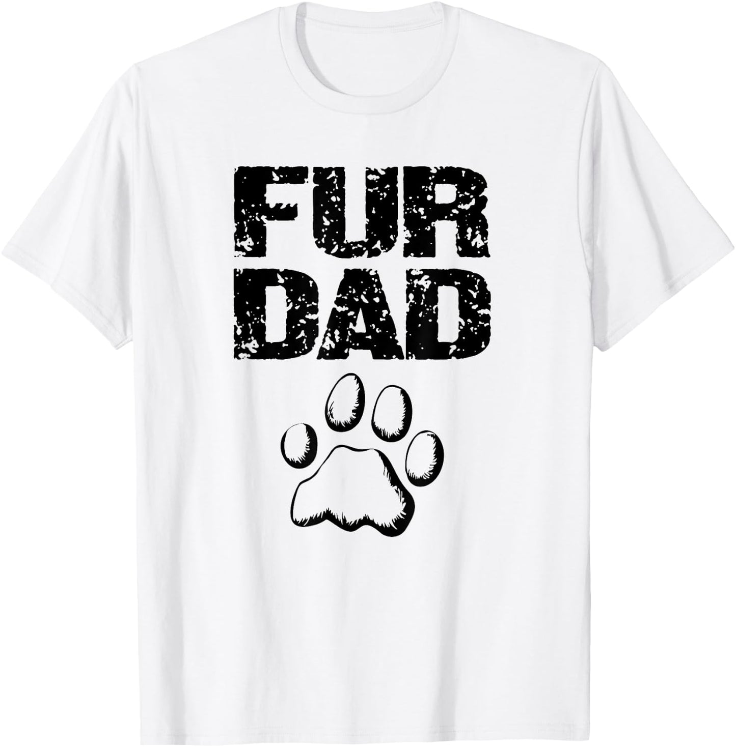 Doggy Loving Fur Dad Fathers Day T-Shirt - T-Shirt | White