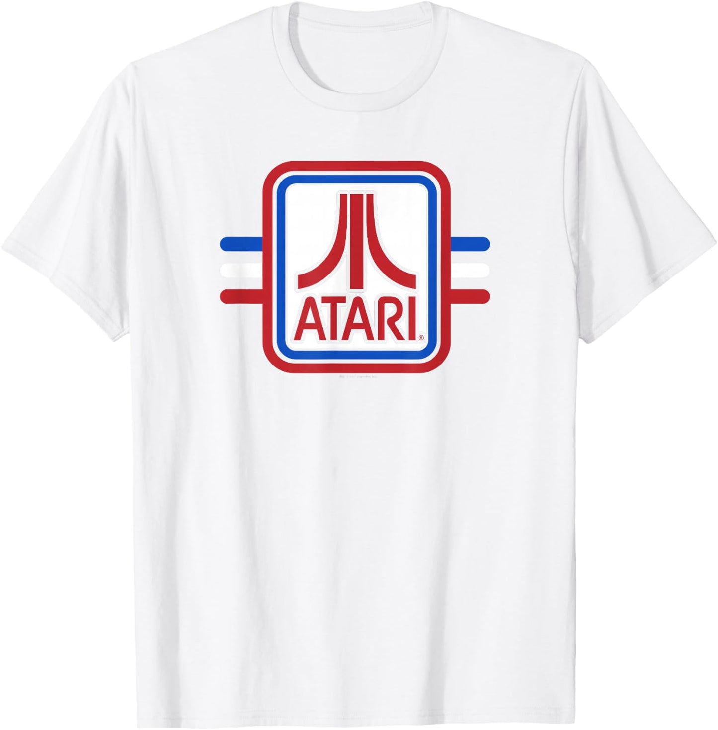 Atari Red White Blue American USA Flag Retro Video Game T-Shirt - T-Shirt | White