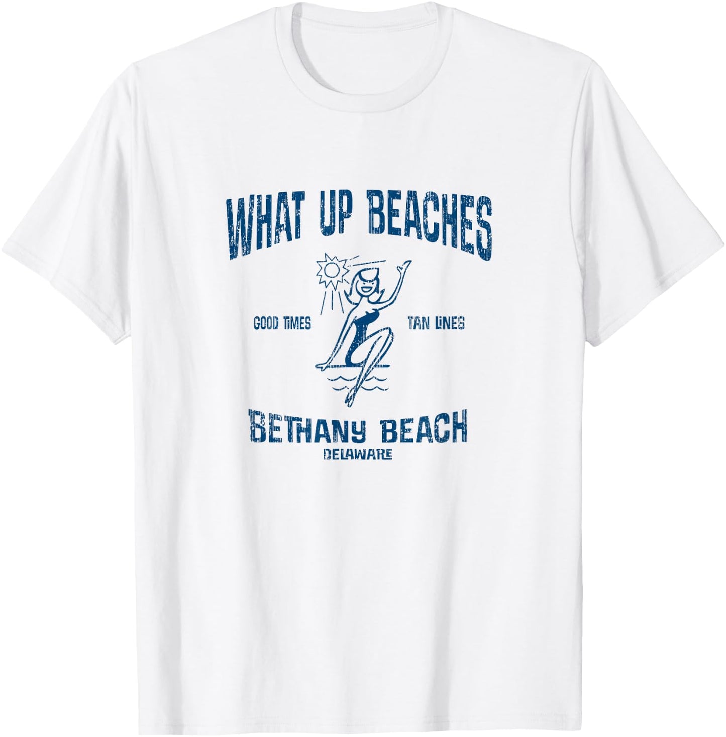 Bethany Beach Delaware DE Funny Vintage Beaches Women Kids T-Shirt - T-Shirt | White