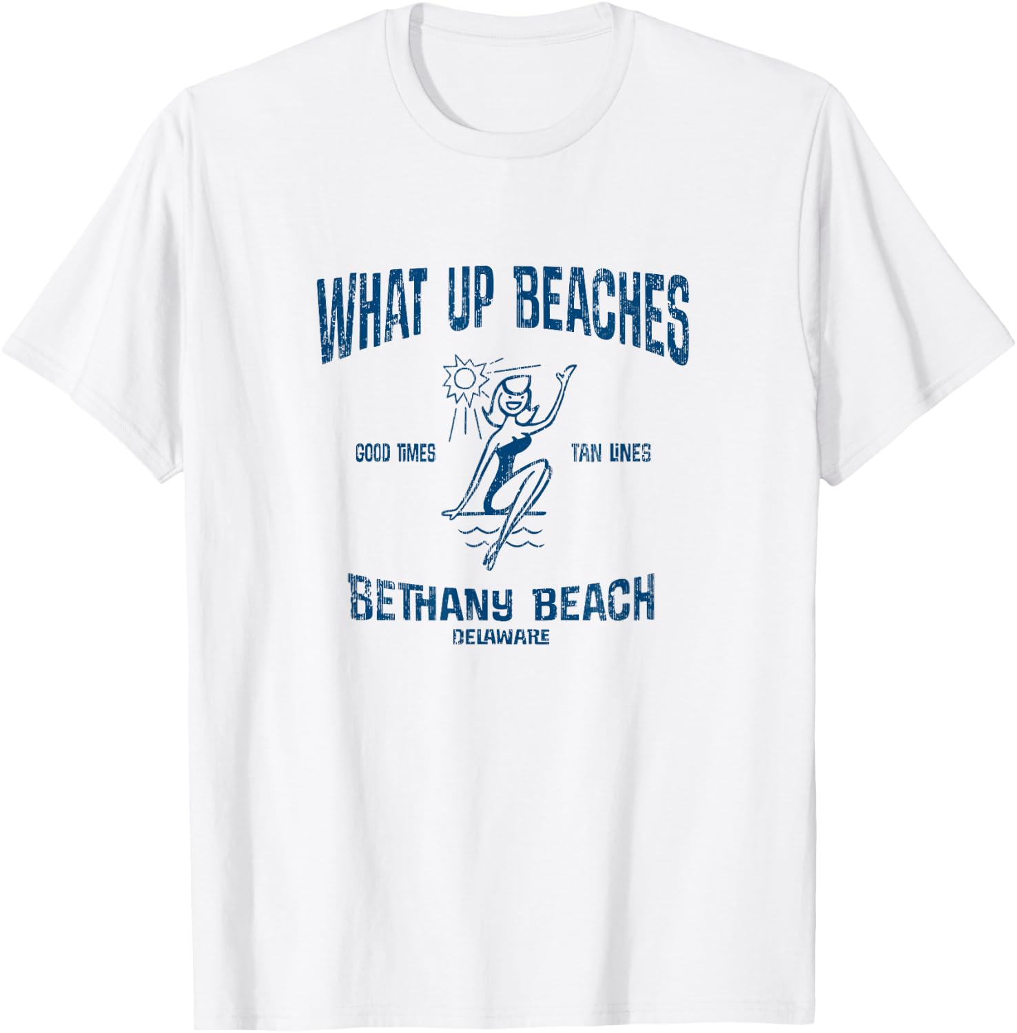 Bethany Beach Delaware DE Funny Vintage Beaches Women Kids T-Shirt - T-Shirt | White