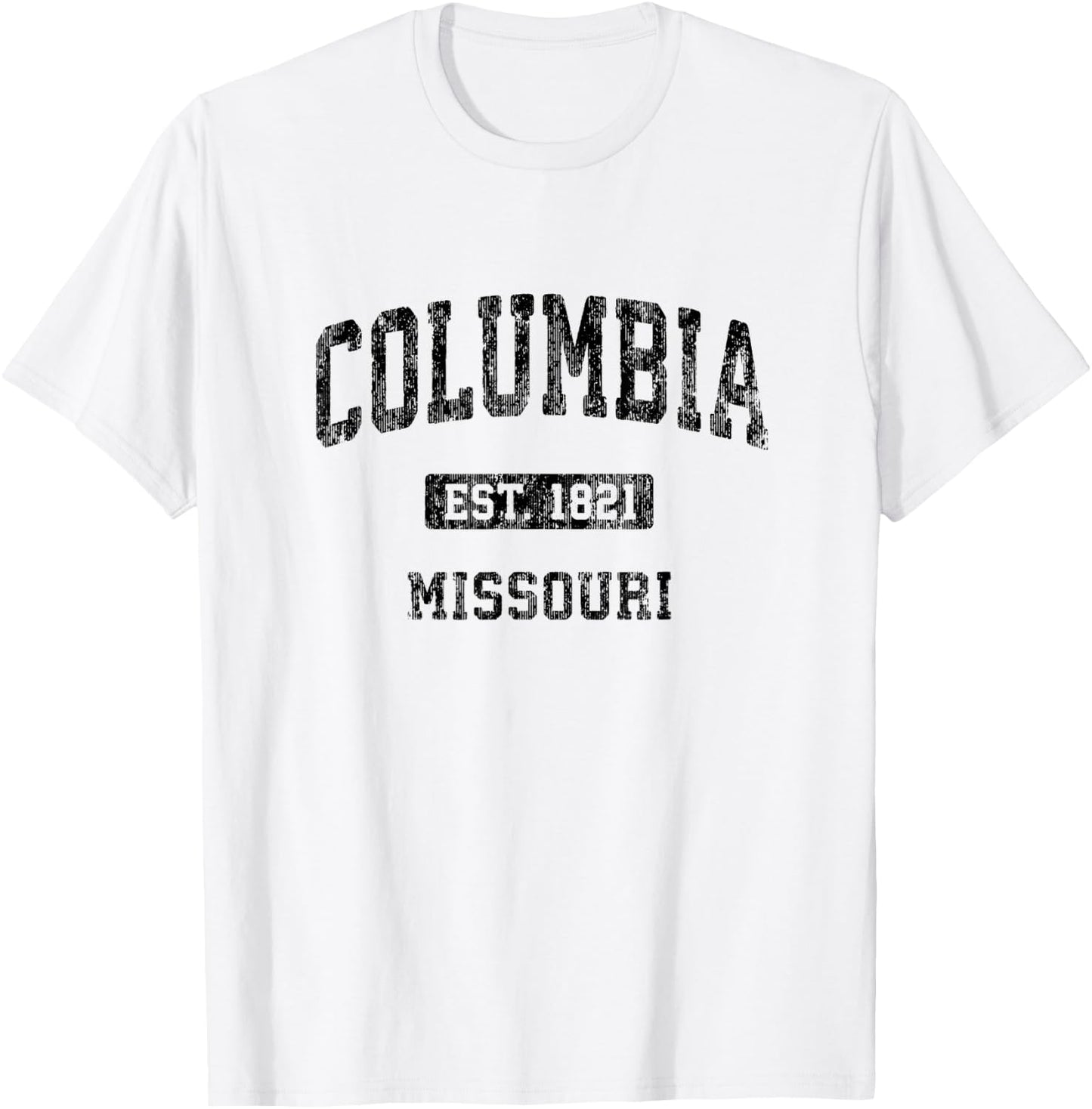 Columbia Missouri MO Vintage Athletic Sports Design T-Shirt - T-Shirt | White