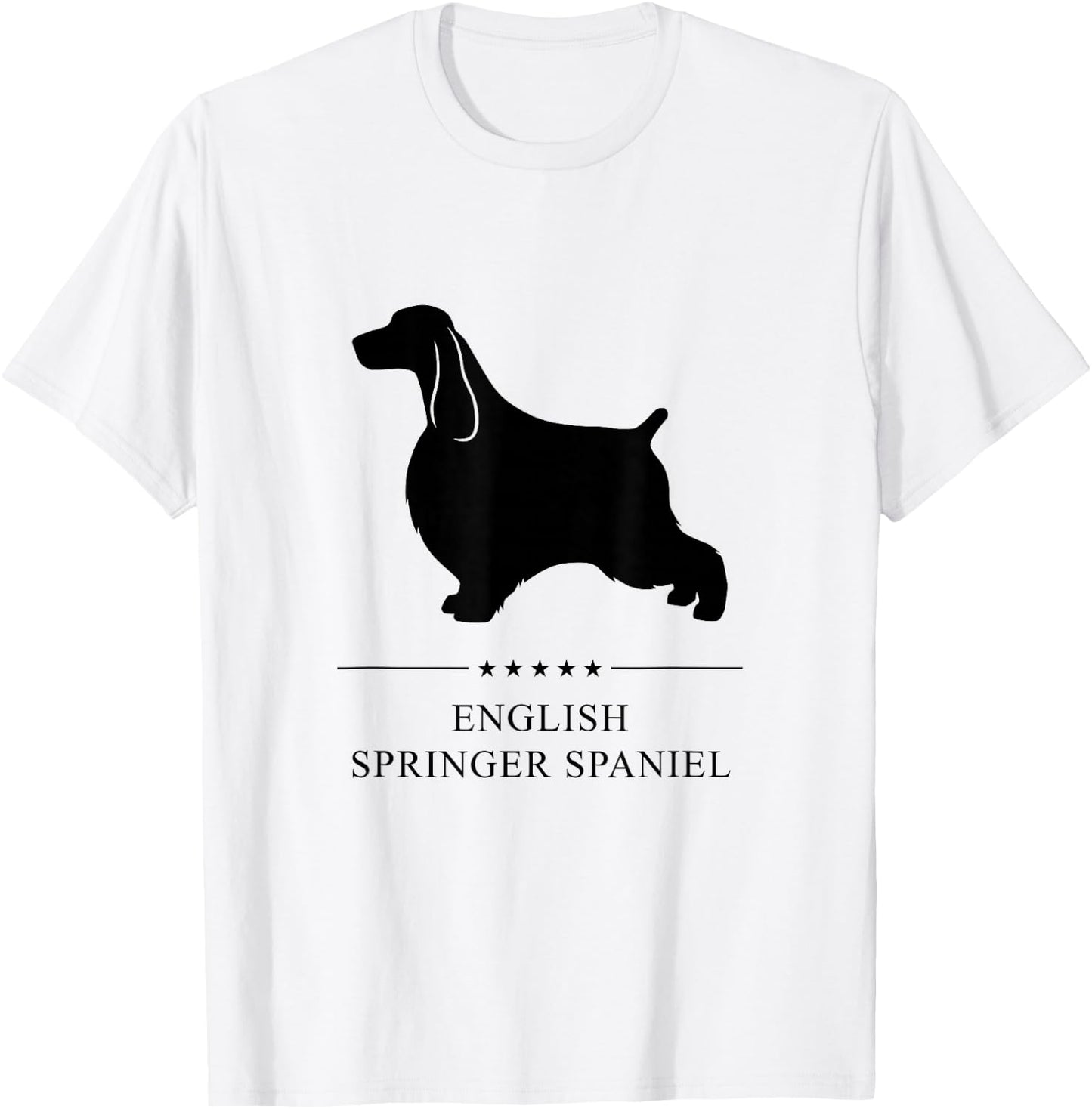 English Springer Spaniel Black Silhouette T-Shirt - T-Shirt | White