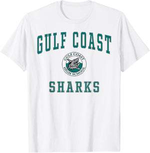 Gulf Coast High School Sharks C1 T-Shirt - T-Shirt | White