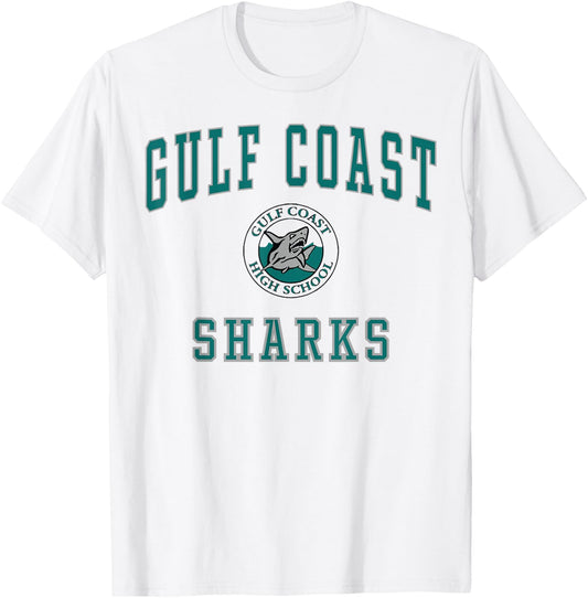 Gulf Coast High School Sharks C1 T-Shirt - T-Shirt | White