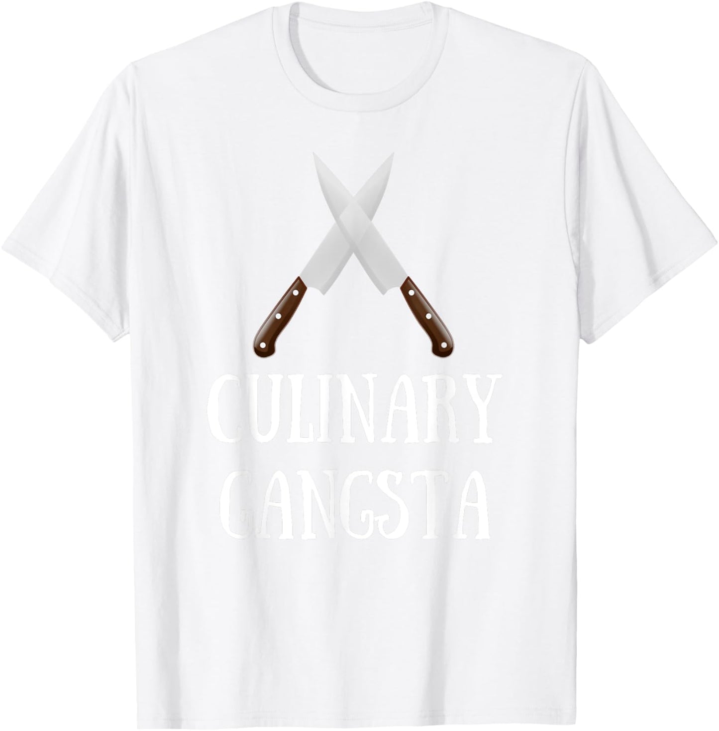 Culinary Gangsta - Funny Chef T-Shirt - T-Shirt | White