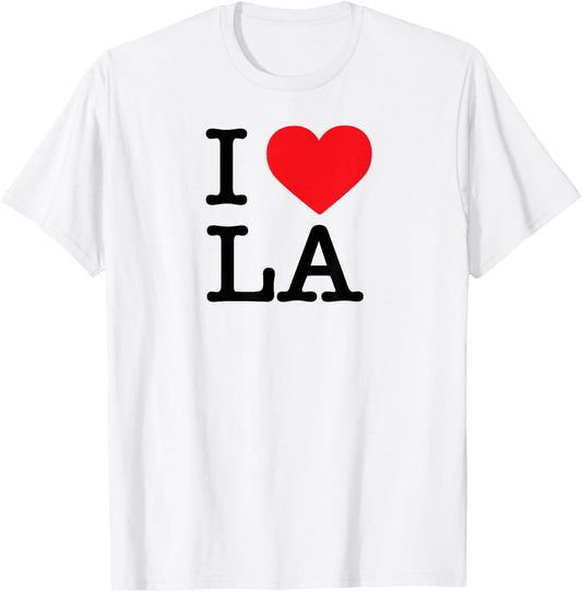 I Love LA Short Sleeve I Heart Los Angeles Top T-Shirt - T-Shirt | White