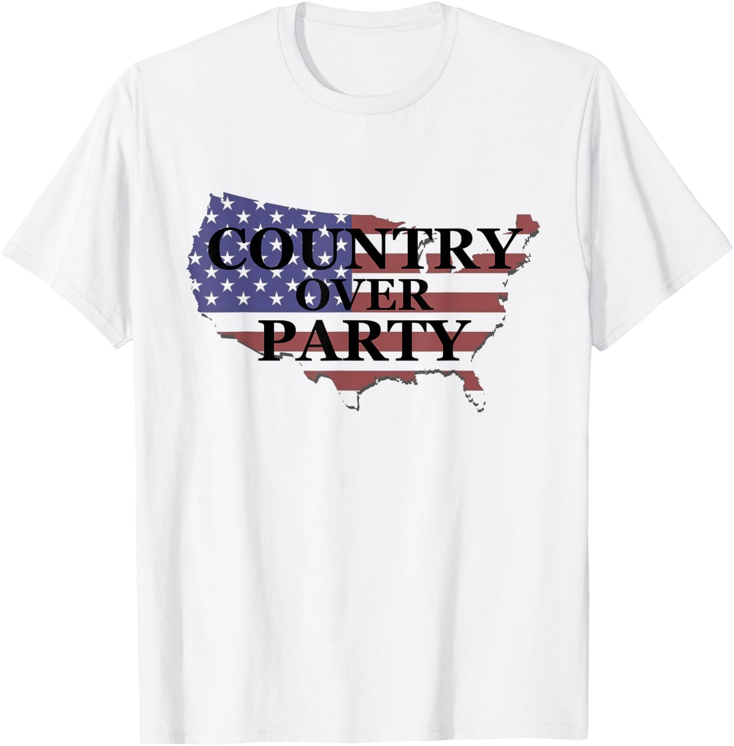 Country over Party T-Shirt - T-Shirt | White