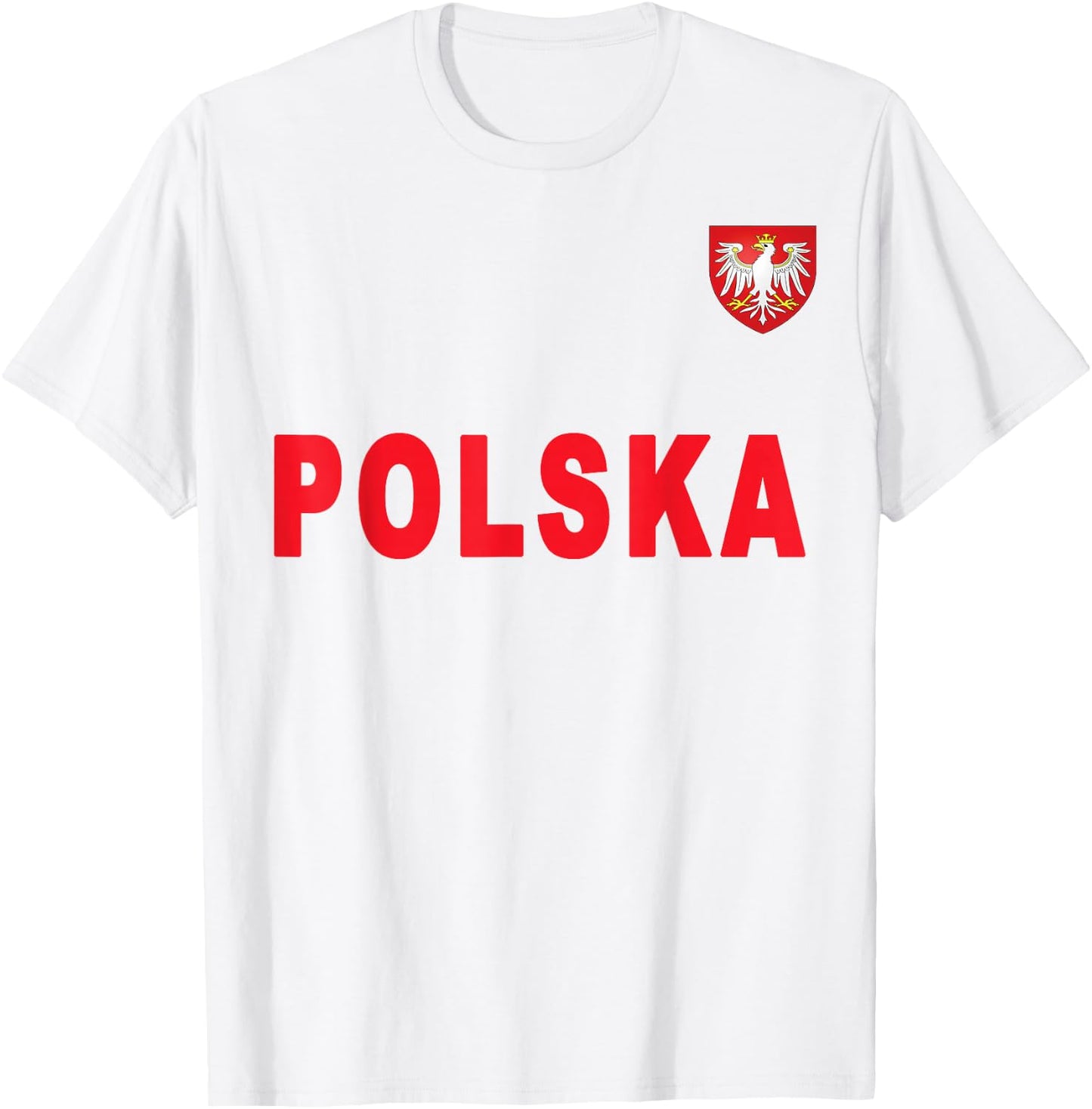 Polska - Polish National Red Text T-Shirt - T-Shirt | White