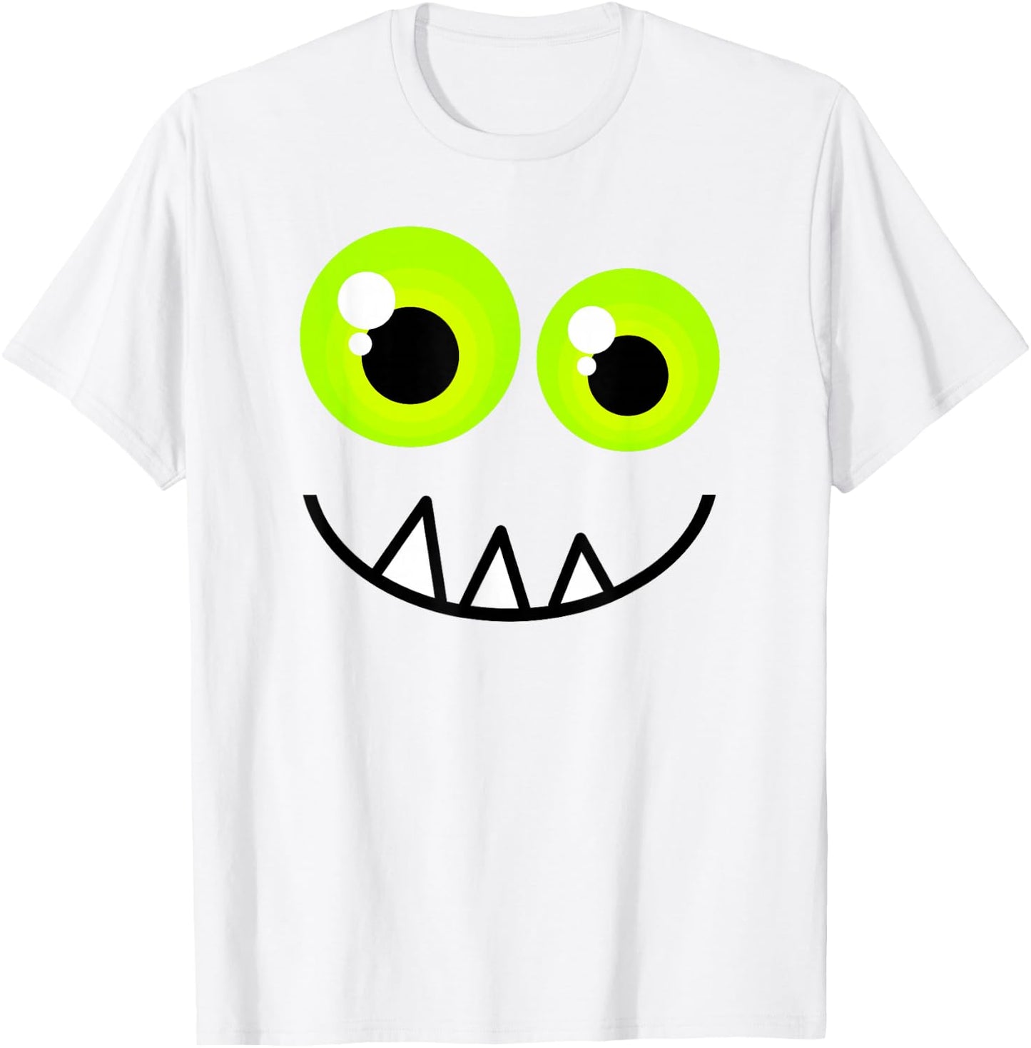 Cute One Eyed Monster Face Green Eyes Halloween Costume T-Shirt - T-Shirt | White
