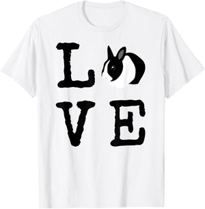 Love Bunny Animal Dutch Rabbit T-Shirt - T-Shirt | White