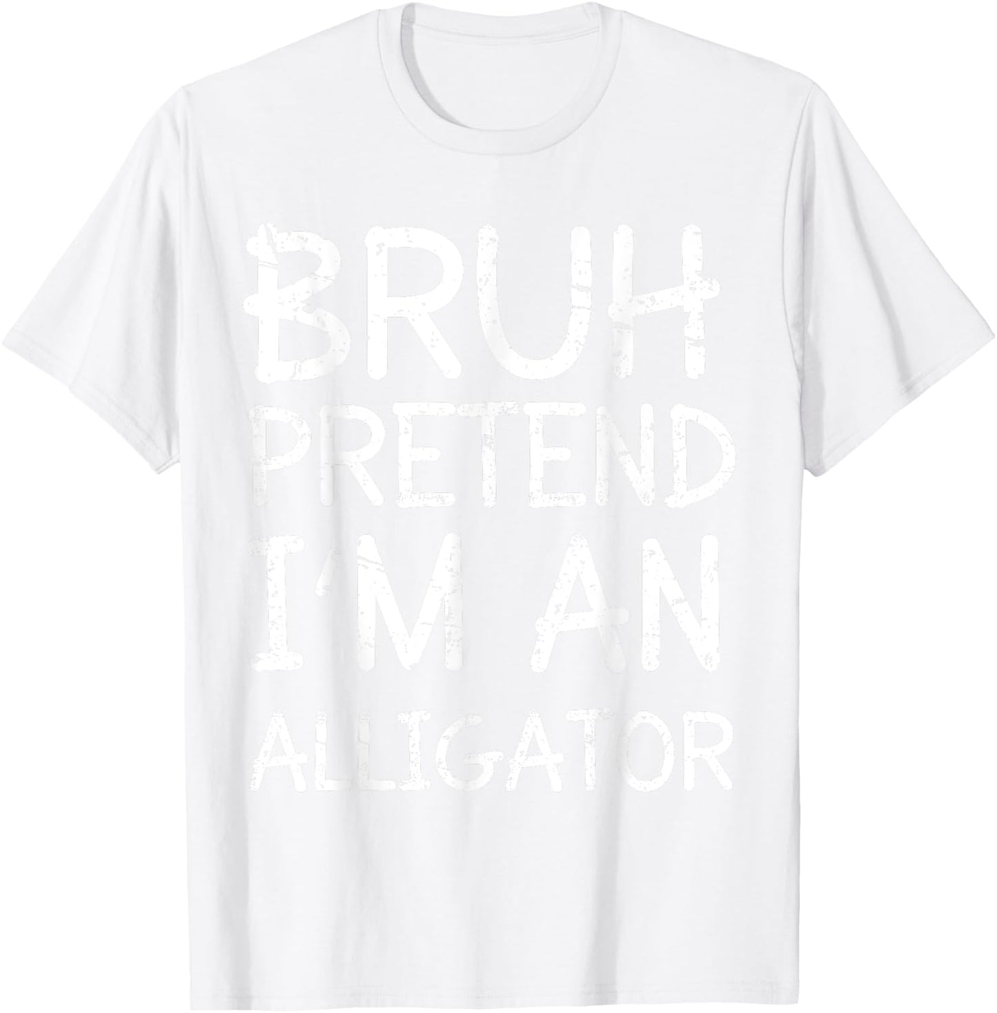 Bruh Pretend I'm An Alligator Lazy Halloween Costume Boys T-Shirt - T-Shirt | White