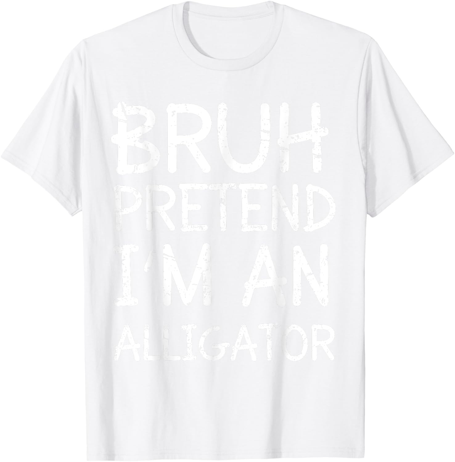 Bruh Pretend I'm An Alligator Lazy Halloween Costume Boys T-Shirt - T-Shirt | White