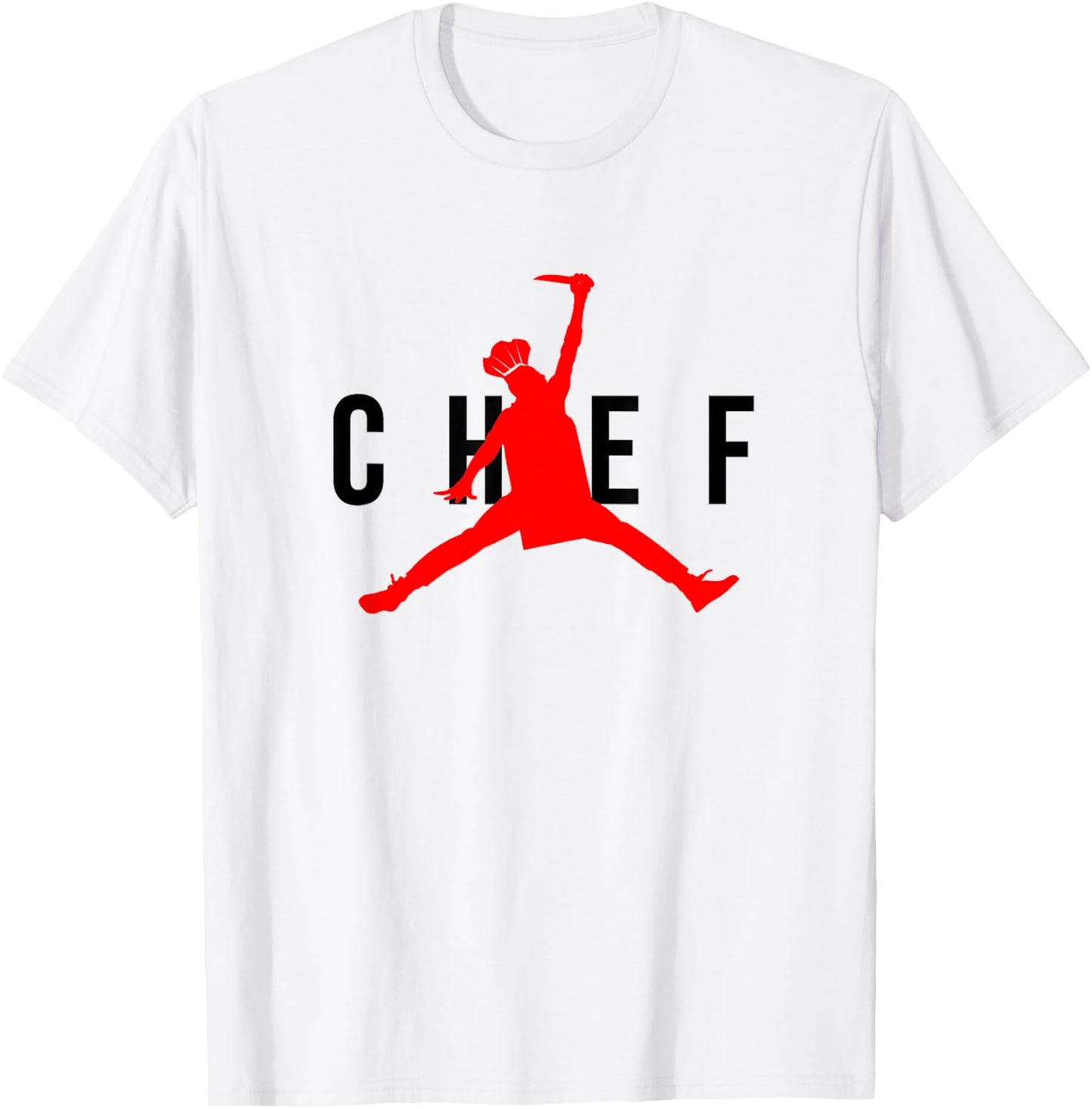 Funny Restaurant Chef - Jumping Chef Knife Logo Food Truck T-Shirt - T-Shirt | White