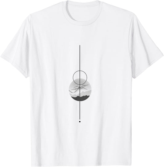 Geometric Art Graphic Planet Space Abstract Cool Man T-Shirt - T-Shirt | White