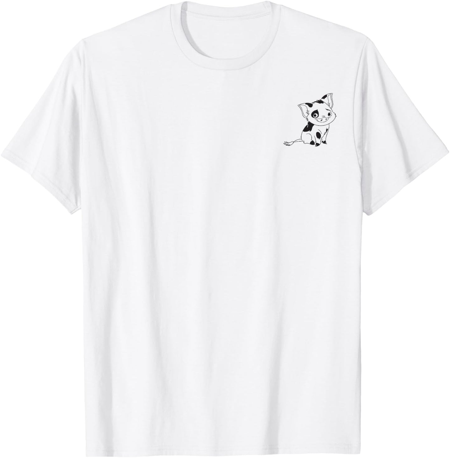 Disney Moana Pua Outline Left Chest T-Shirt - T-Shirt | White