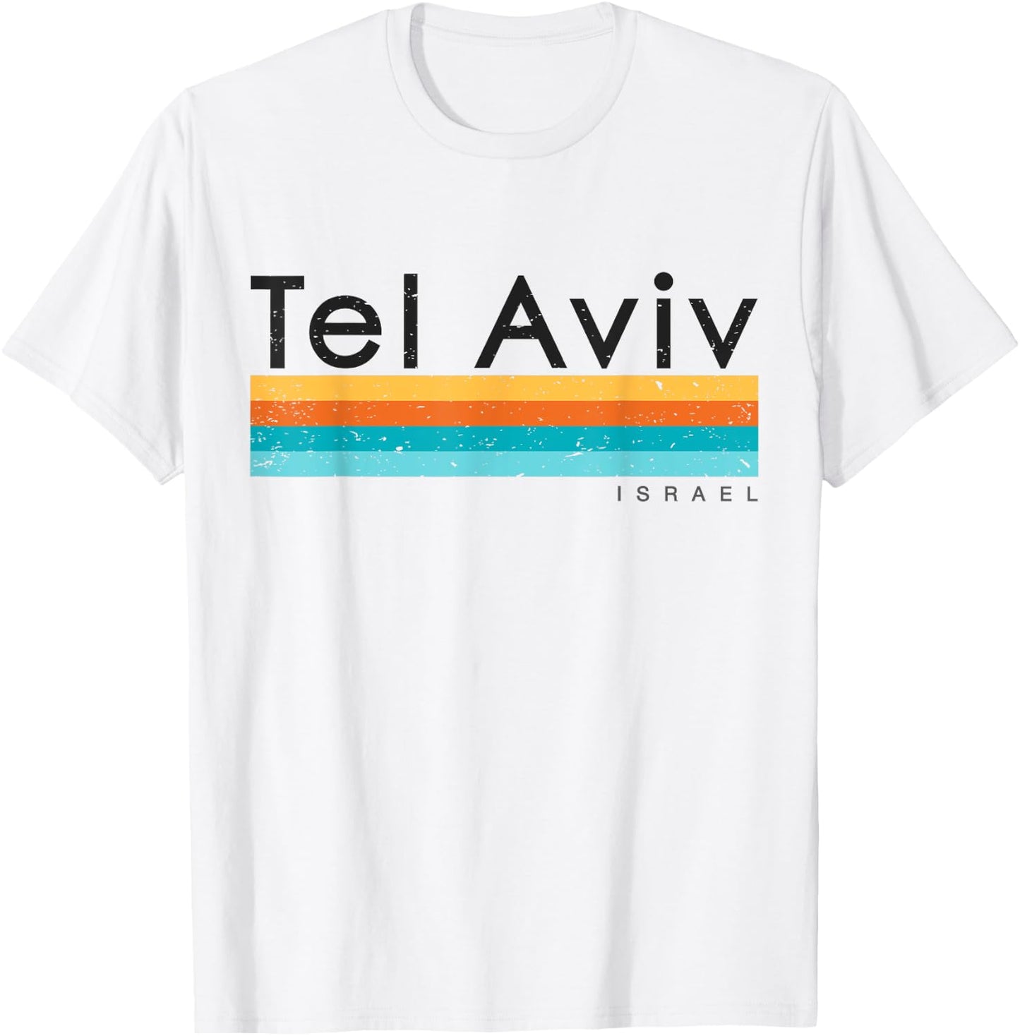 Vintage Retro Tel Aviv Israel Design T-Shirt - T-Shirt | White