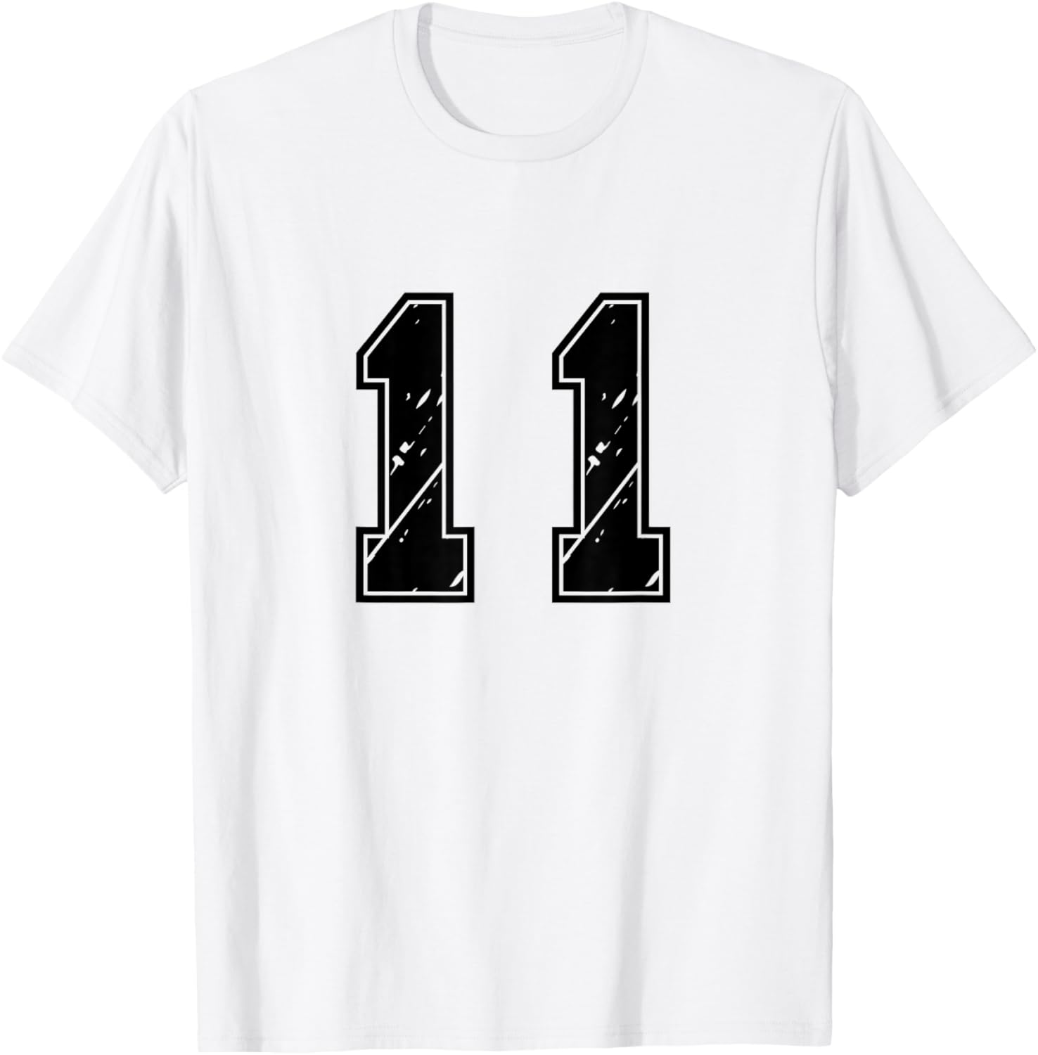 Number 11 Team Junior College Sports Numbered Uniform T-Shirt - T-Shirt | White