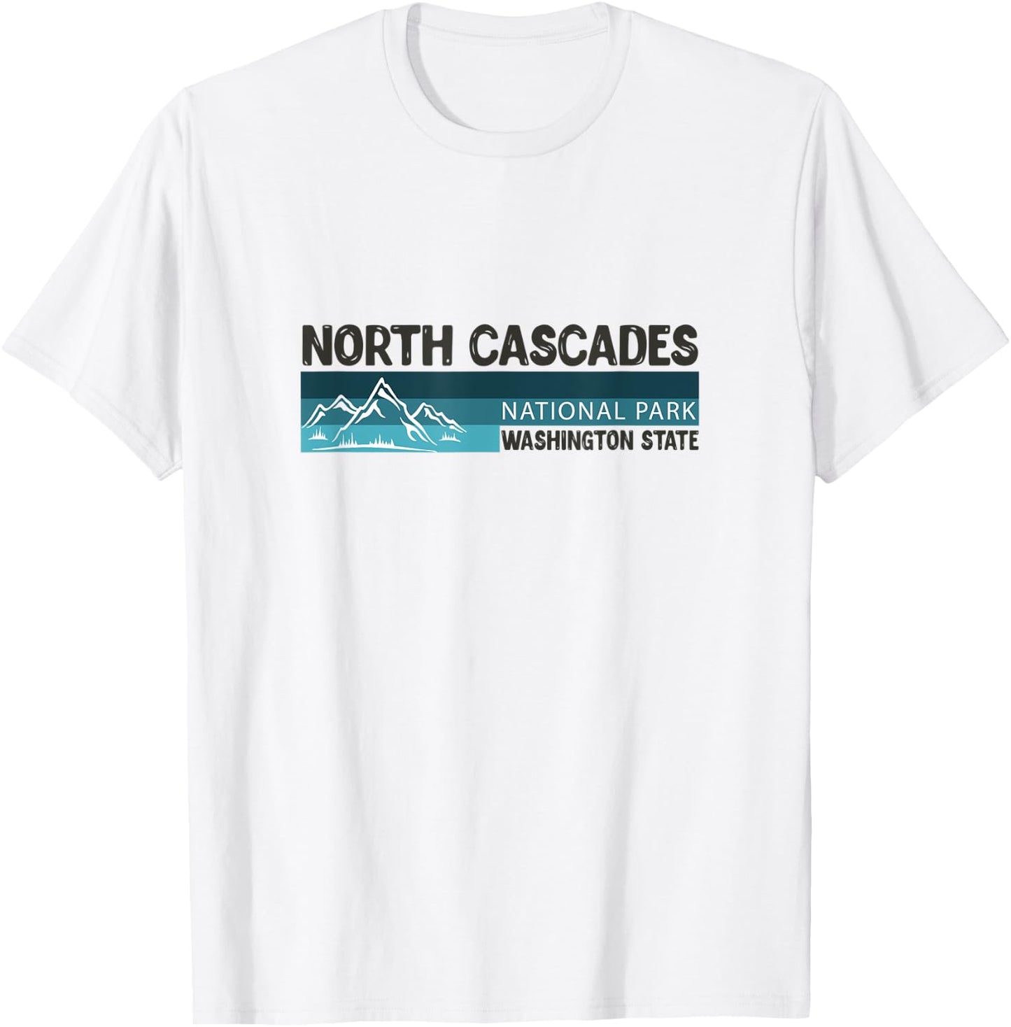 Vintage The North Cascades National Park Mountains Retro T-Shirt - T-Shirt | White