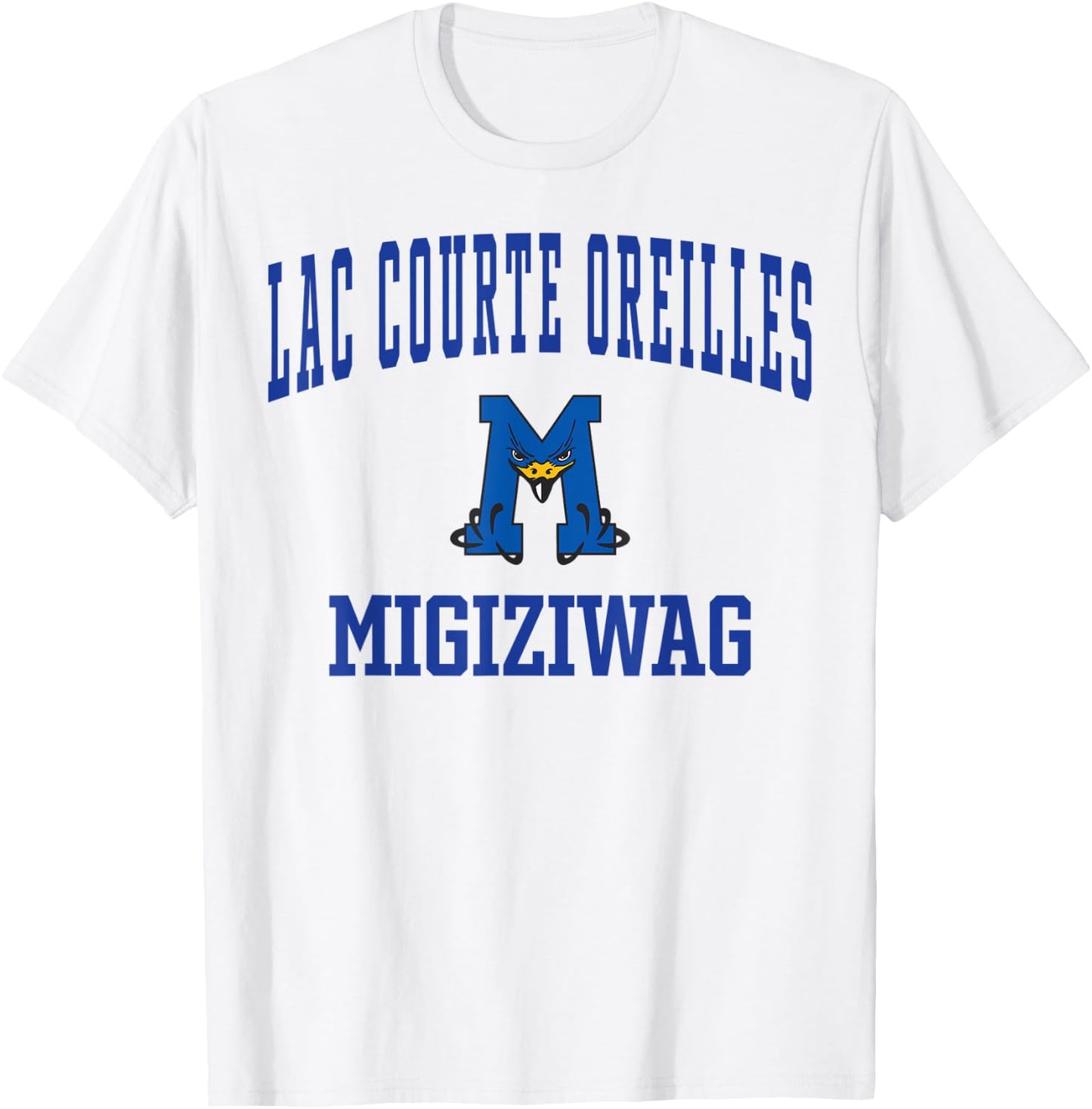 Lac Courte Oreilles Ojibwe School Migiziwag T-Shirt - T-Shirt | White