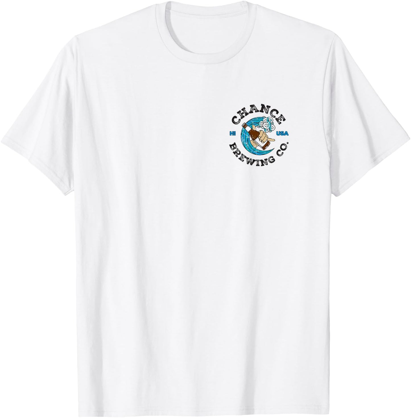Chance Brewing Co Hawaiian Beer with Logo on Back T-Shirt - T-Shirt | White