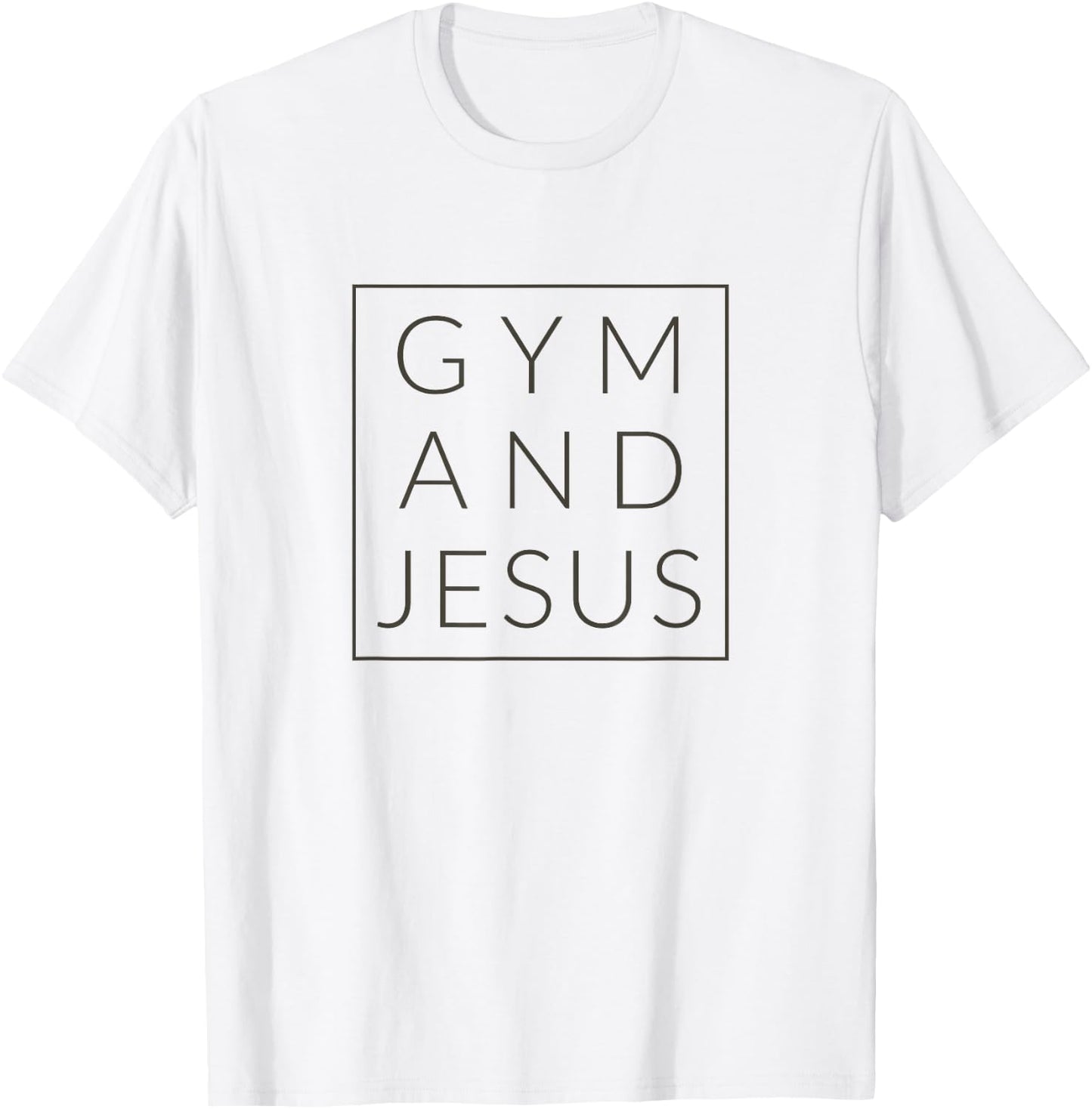 Gym and Jesus, Christian Workout, Fun Modern Fitness T-Shirt - T-Shirt | White