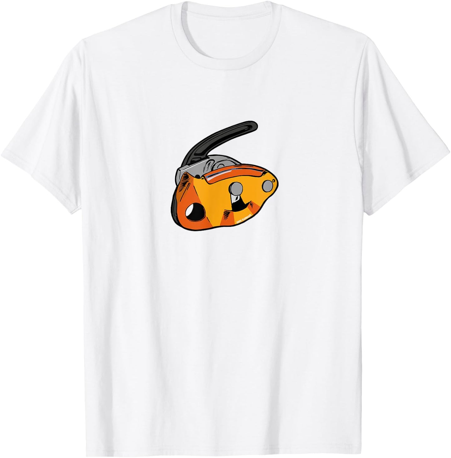 Grigri 2 Petzl orange climbing bouldering belay T-Shirt - T-Shirt | White