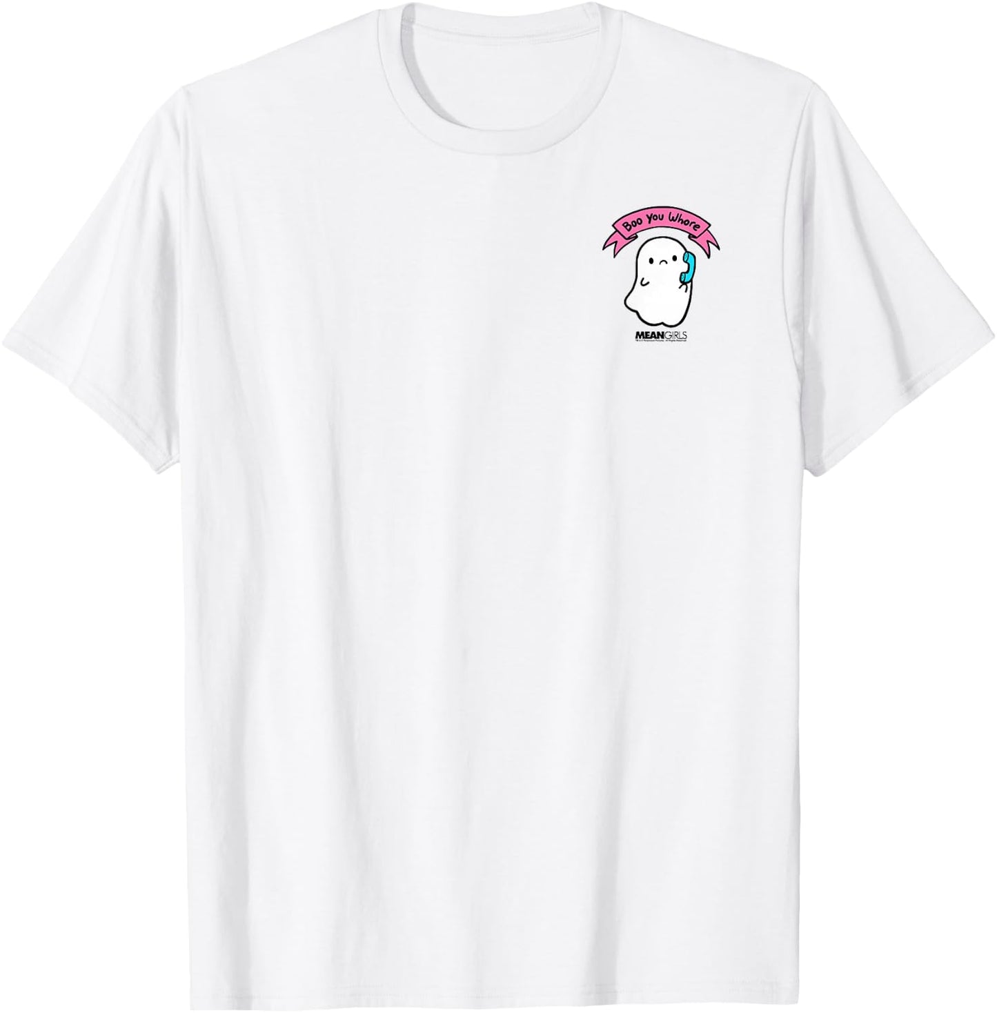 Mean Girls Boo you Whore Mini Ghost Phone Pocket T-Shirt - T-Shirt | White
