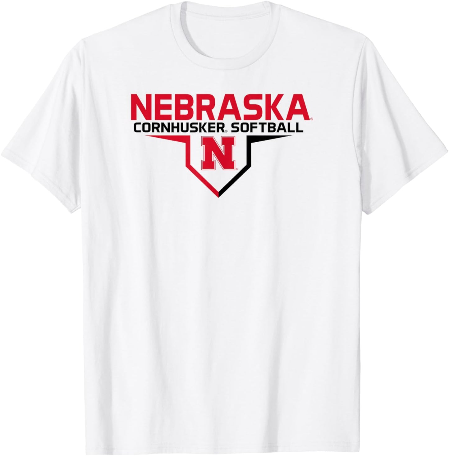 Nebraska Cornhuskers Softball Plate White T-Shirt - T-Shirt | White