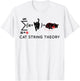 Cat String Theory Sarcastic Science Humor Funny T-Shirt - T-Shirt | White