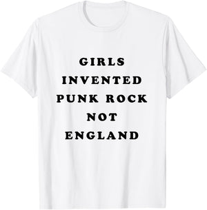 Girls Invented Punk Rock Not England T-Shirt - T-Shirt | White