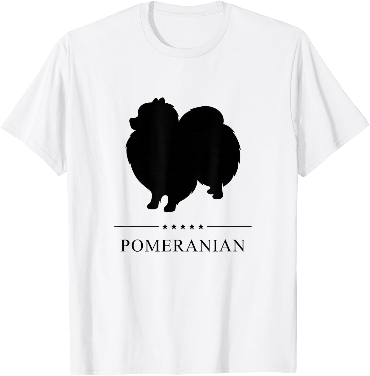 Pomeranian Black Silhouette T-Shirt - T-Shirt | White