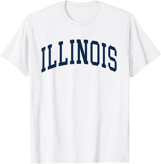 Retro Illinois Vintage Illinois Orange Blue Throwback IL T-Shirt - T-Shirt | White