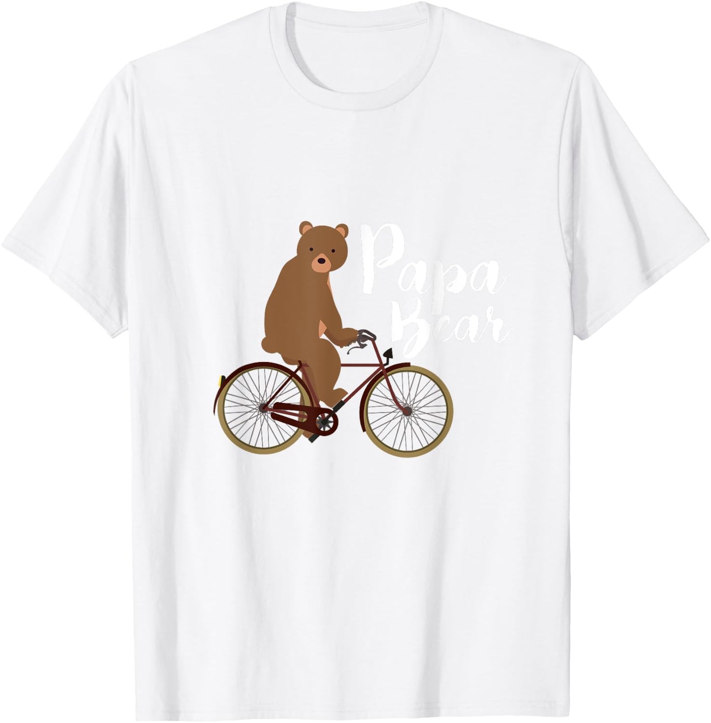 Papa Bear on a Bicycle T-Shirt - T-Shirt | White