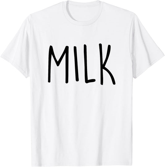 Funny Milk Adult Kids Men Women Milk Costume T-Shirt - T-Shirt | White